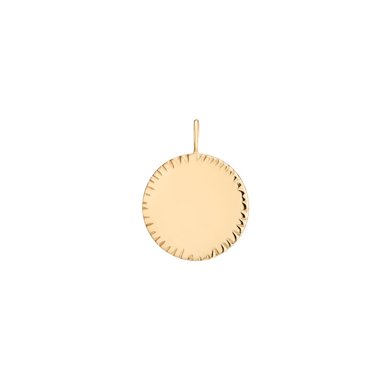 Engravable Round Disc Charm in 14k Yellow Gold image number null