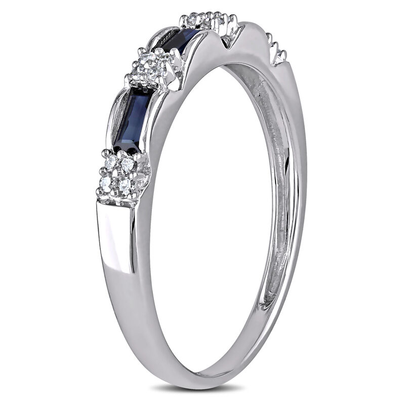 Diamond & Sapphire Ring in 10k White Gold image number null