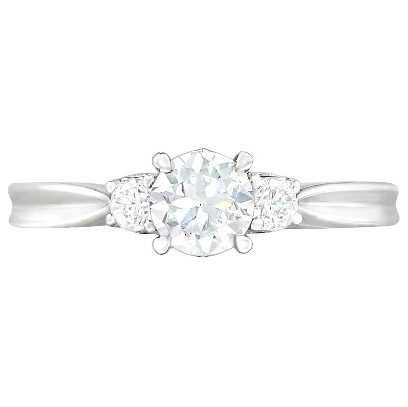 Round Lab Grown Diamond 1/4ctw. Three Stone Promise Ring in 10k White Gold image number null