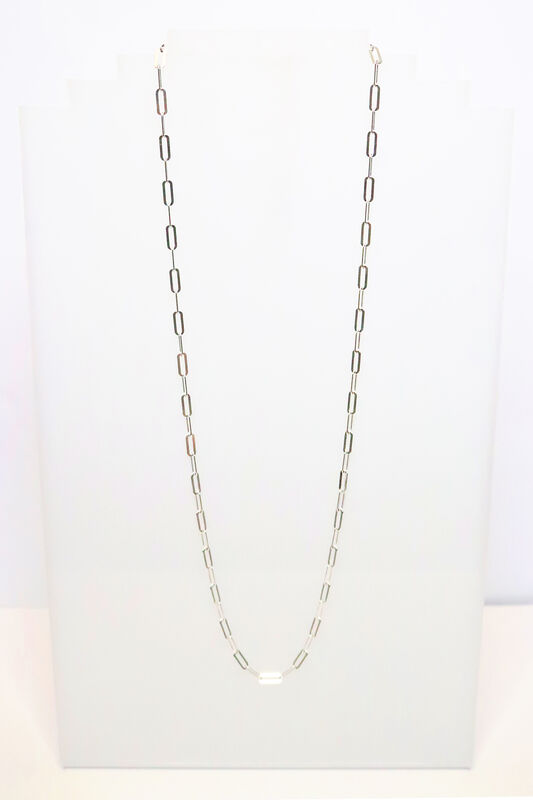 11mm Paperclip Mask Chain in Silver Tone  image number null