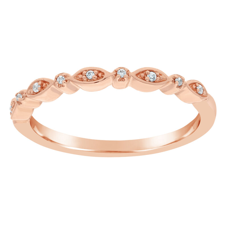 Diamond Round Stackable .04ctw Band in 10k Rose Gold image number null