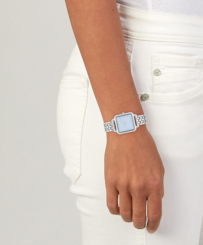 Coach Ladies' Cass Square Blue Dial Stainless Steel Bracelet 28mm Watch 14504494 image number null