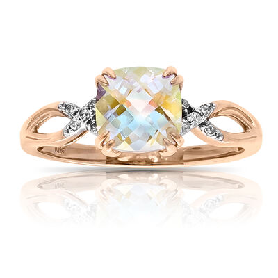 Blue Magic Gemstone & Diamond Ring in 10k Rose Gold