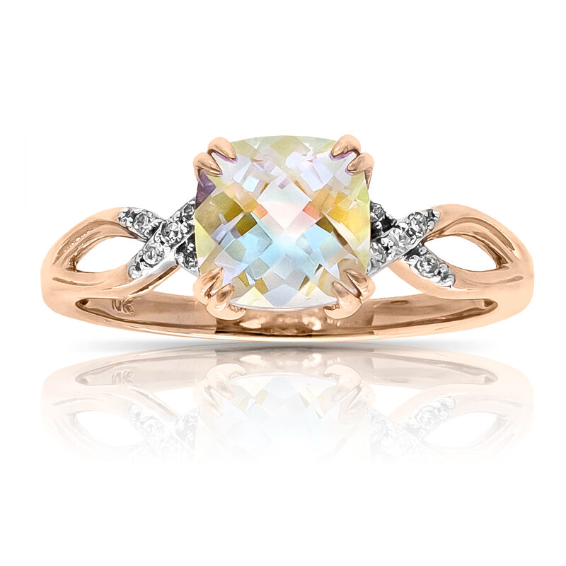 Blue Magic Gemstone & Diamond Ring in 10k Rose Gold image number null