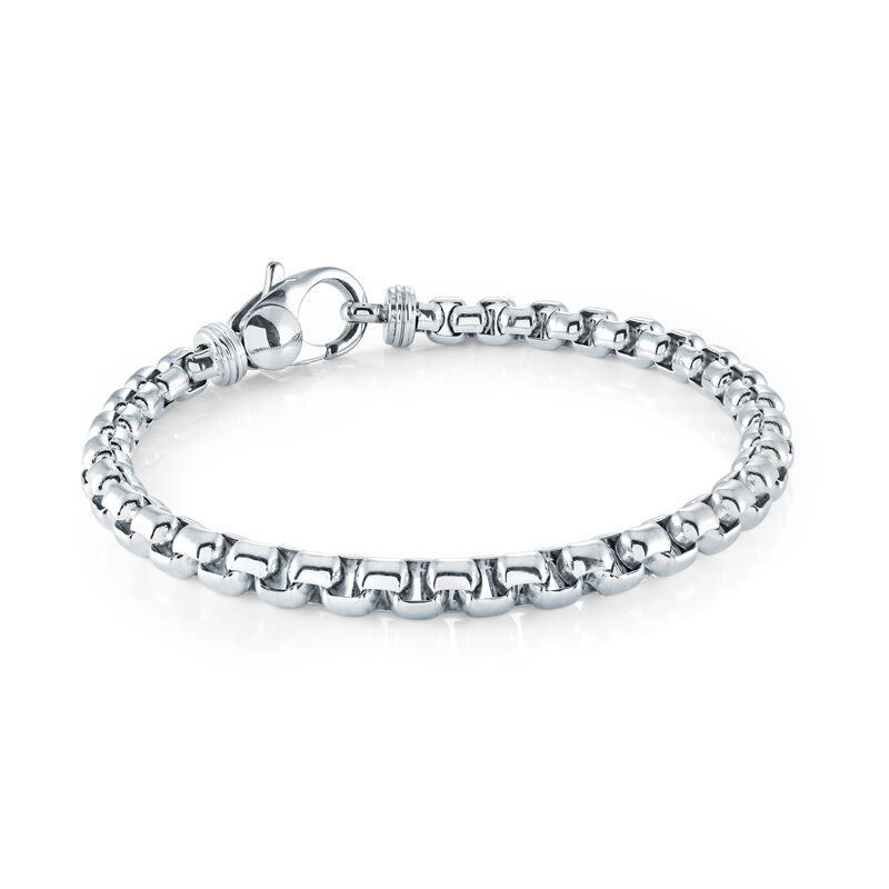 Box Chain Bracelet 8" in Stainless Steel (4mm) image number null