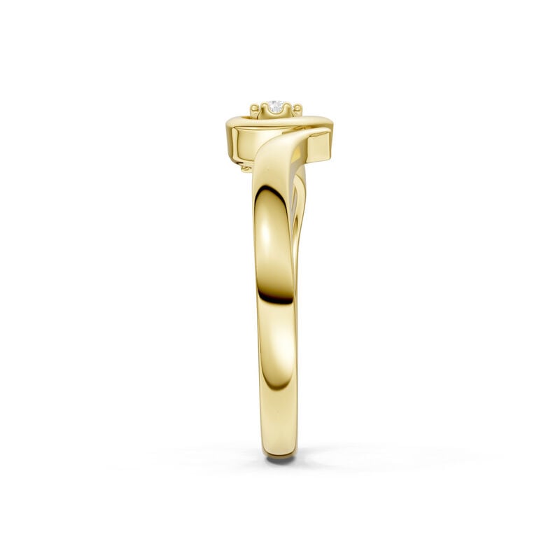 Lab Grown Diamond Open Heart Bypass Promise Ring in 10k Yellow Gold image number null