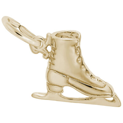 Ice Skate Charm in 10K Yellow Gold