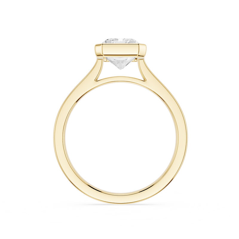 Radiant Lab Grown Diamond 2ct. Bezel Solitaire Engagement Ring in 14k Yellow Gold image number null