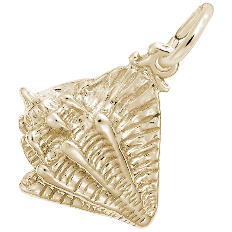 Conch Shell Charm in Gold Plated Sterling Silver image number null