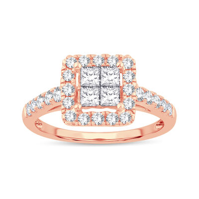 Julianna. Princess-Cut 1ctw. Engagement Ring in 14k Rose Gold