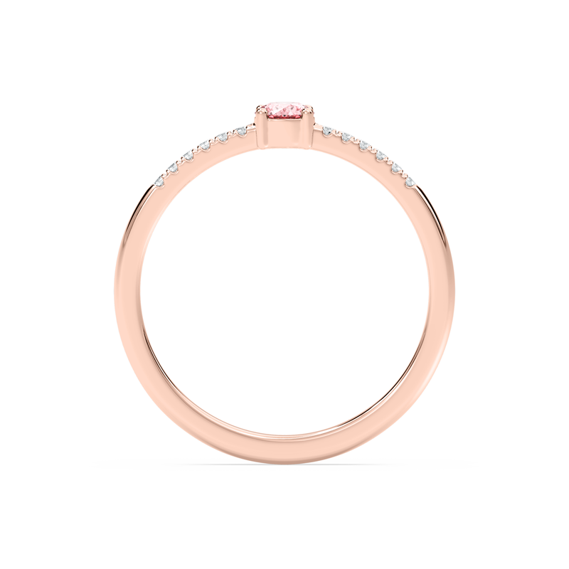 Pink Lab Grown Diamond Fashion Ring in 10k Rose Gold image number null