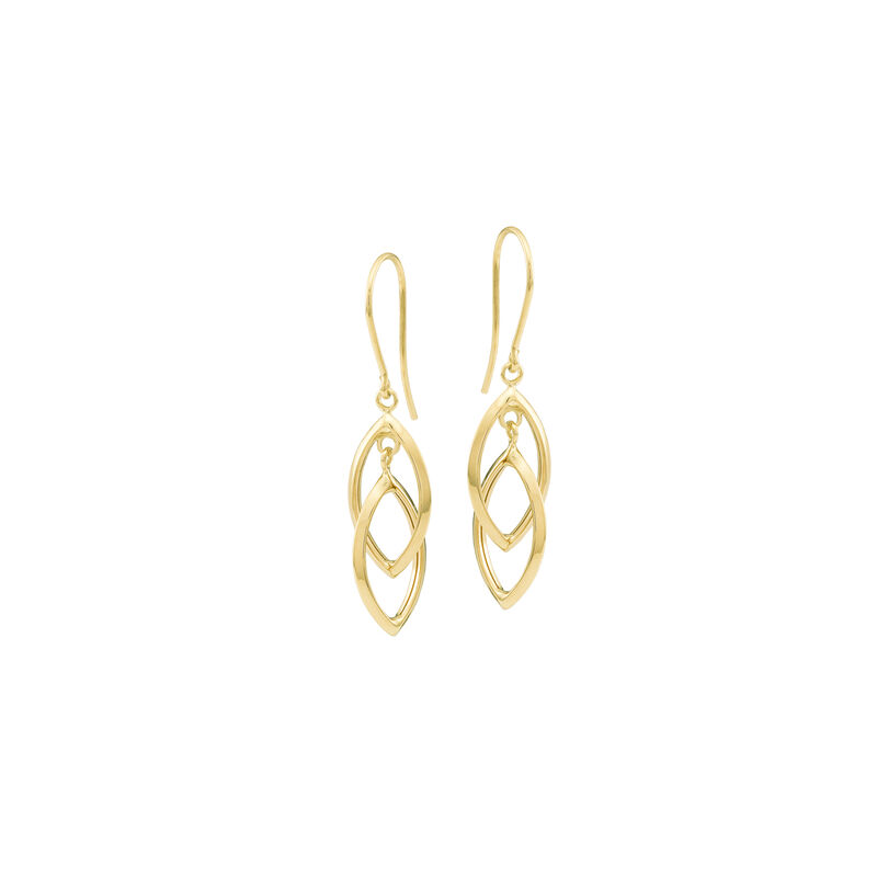 Double Tear Drop Earrings in 14K Yellow Gold image number null