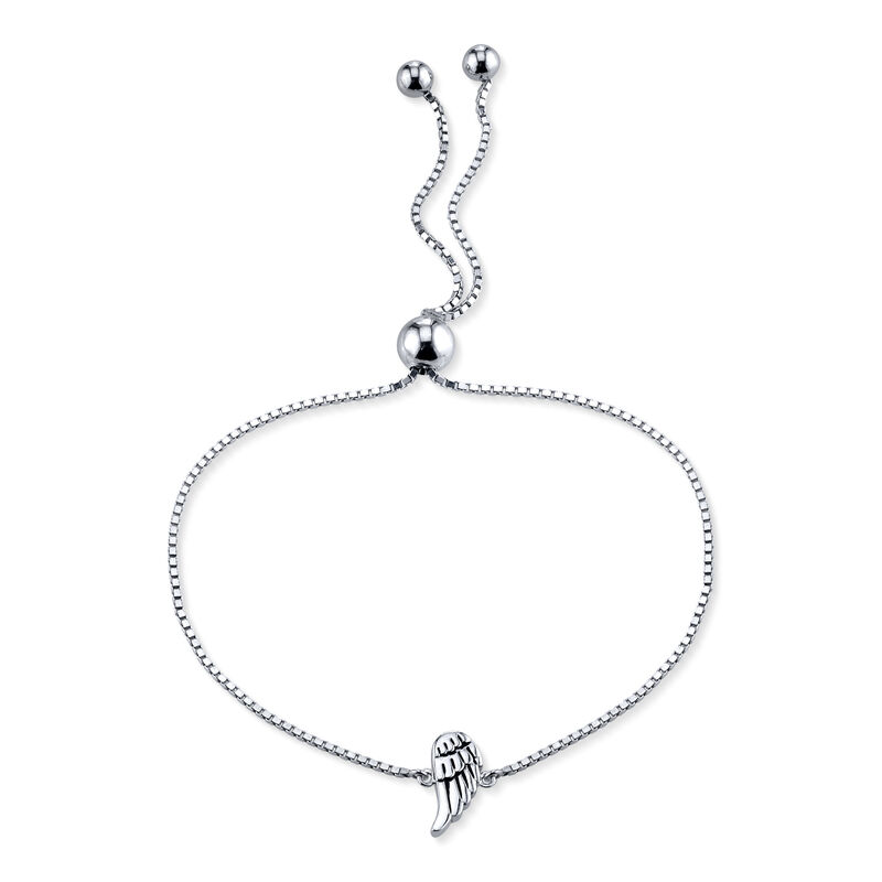 Angel Wing Bolo Bracelet in Sterling Silver image number null