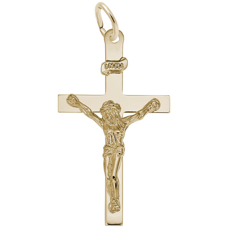 Crucifix Charm in 14K Yellow Gold image number null