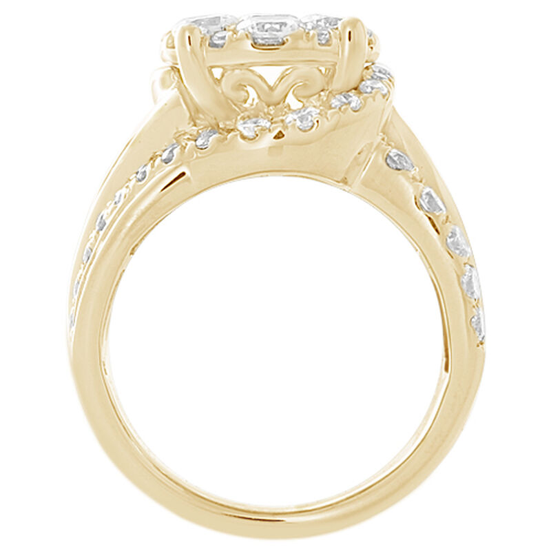 Diamond 3ctw. Composite Engagement Ring in 14k Yellow Gold image number null