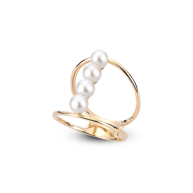 Freshwater Pearl Open Shank Ring in 10k Yellow Gold image number null