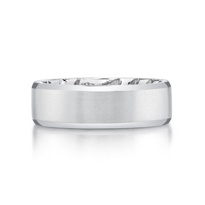 Men's MFIT 8mm Band with Satin Center in 10k White Gold