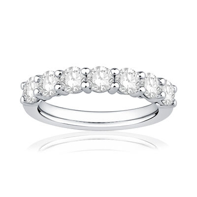 Lab Grown Diamond 3/4ctw. Seven Stone Wedding Ring in 14k White Gold