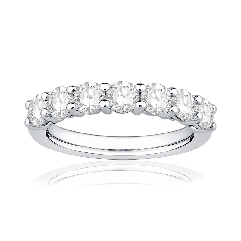 Lab Grown Diamond 3/4ctw. Seven Stone Wedding Ring in 14k White Gold image number null