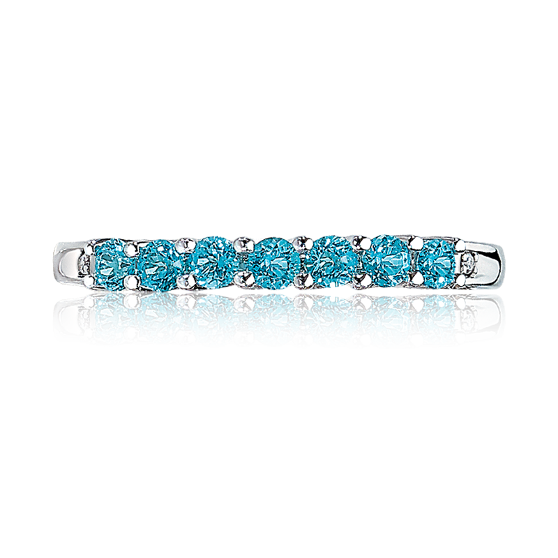 Teal Topaz Band in 10k White Gold image number null