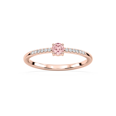 Pink Lab Grown Diamond Fashion Ring in 10k Rose Gold