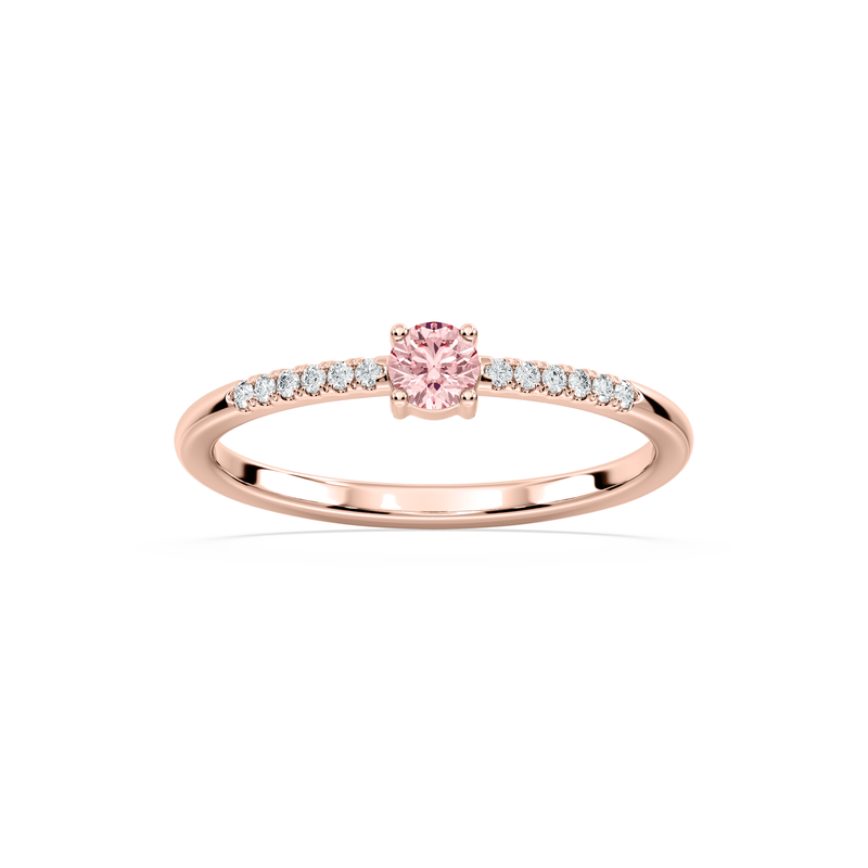 Pink Lab Grown Diamond Fashion Ring in 10k Rose Gold image number null