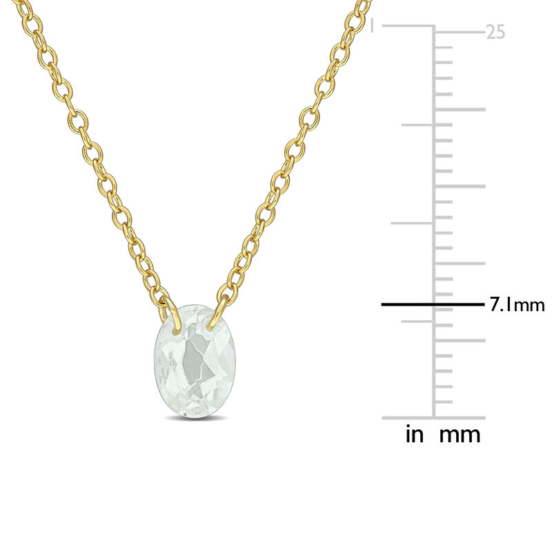 Green Amethyst Oval Necklace in Gold Plated image number null