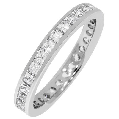 Princess Channel Set 1.5ctw. Eternity Band in 14K White Gold (GH, SI)
