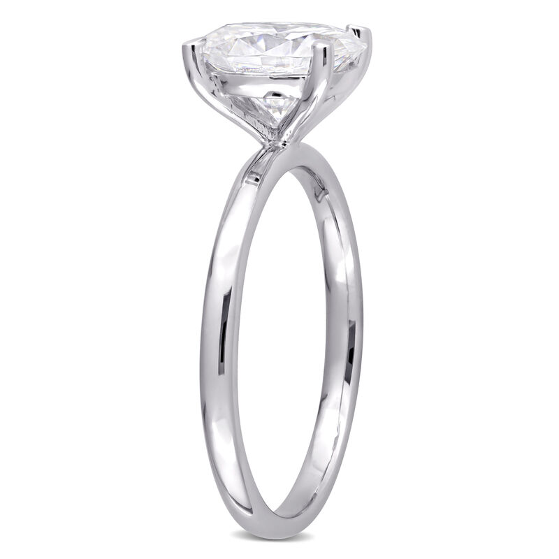 Created Oval-Cut Moissanite Solitaire Ring in 14k White Gold image number null