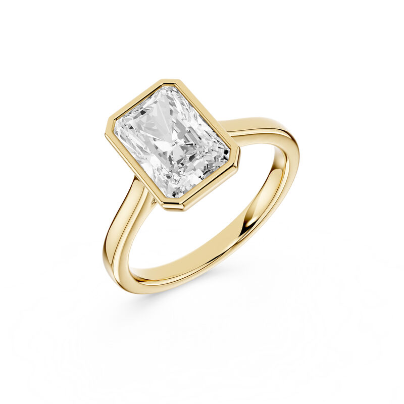 Radiant Lab Grown Diamond 2ct. Bezel Solitaire Engagement Ring in 14k Yellow Gold image number null