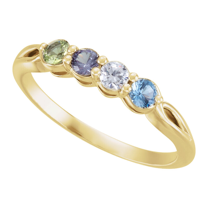 4-Stone Family Ring in 14k Yellow Gold image number null