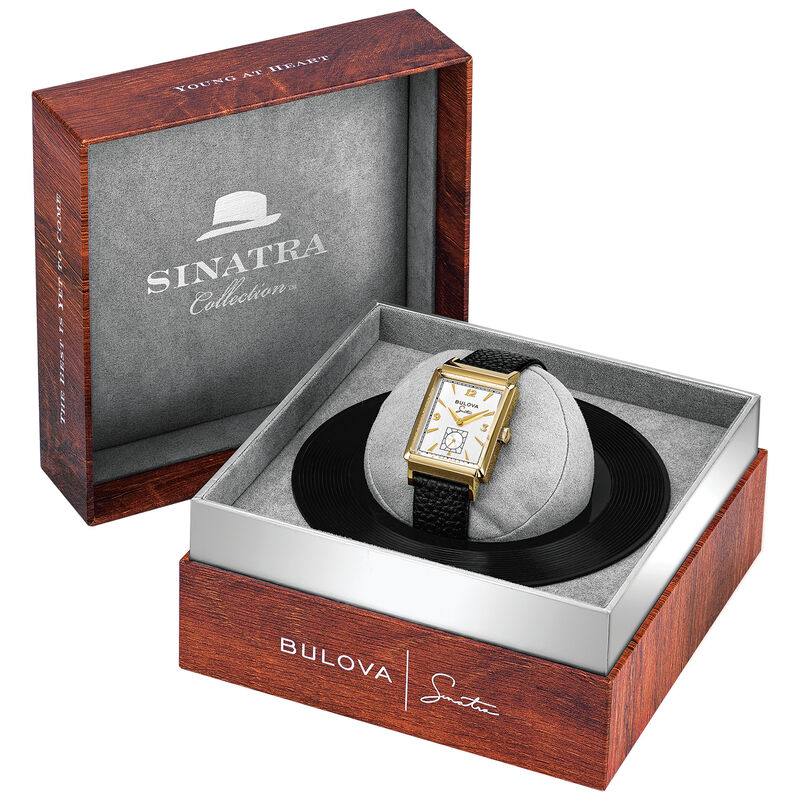 Bulova Men's Gold Plated Stainless Steel Frank Sinatra 'My Way' Watch 97A158 image number null