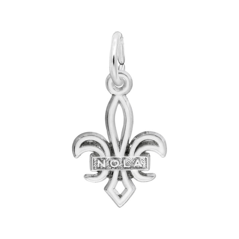 Fleur De Lis Charm in Gold Plated Sterling Silver image number null