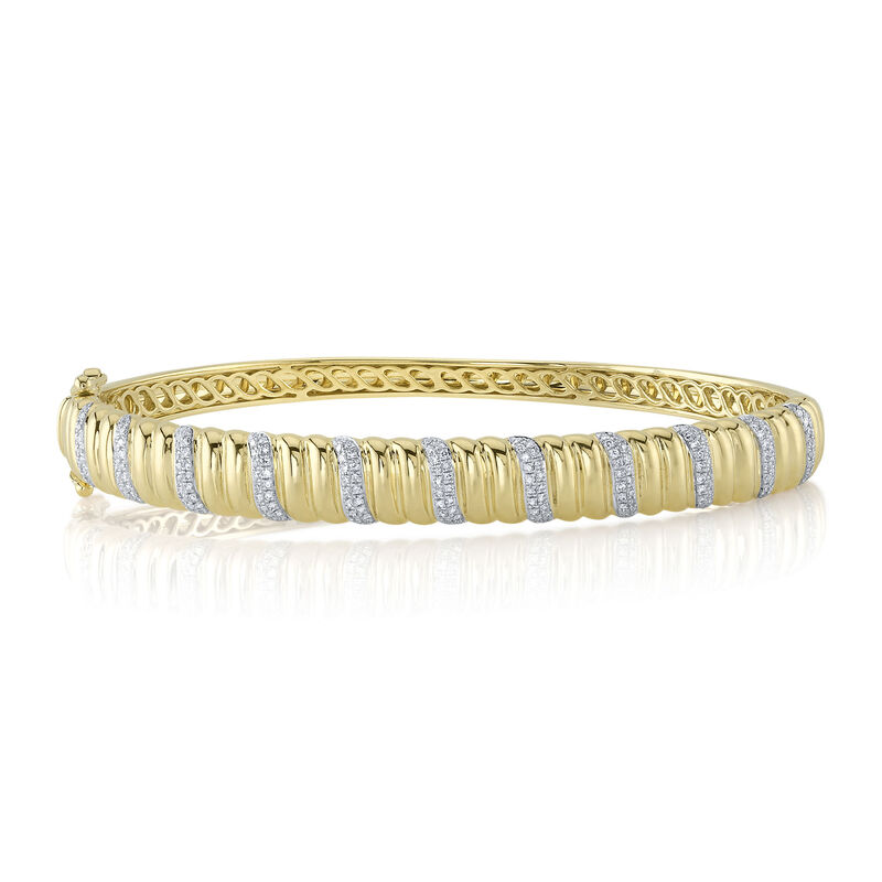 Shy Creation Diamond 1/3ctw. Bangle Bracelet in 14k Yellow Gold image number null