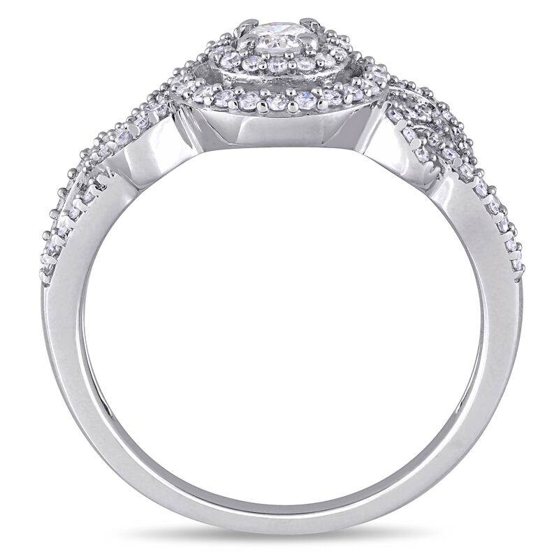 Brilliant-Cut 1/2ctw Cluster Engagement Ring in 10k White Gold image number null