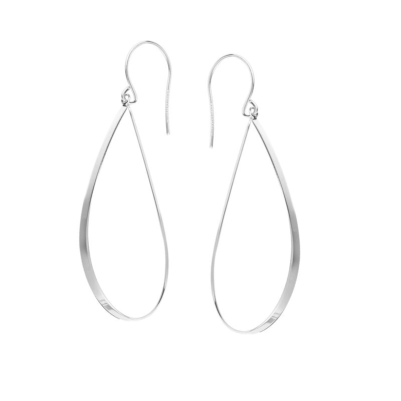 Open Drop Dangle Loop Earrings in 14k White Gold image number null