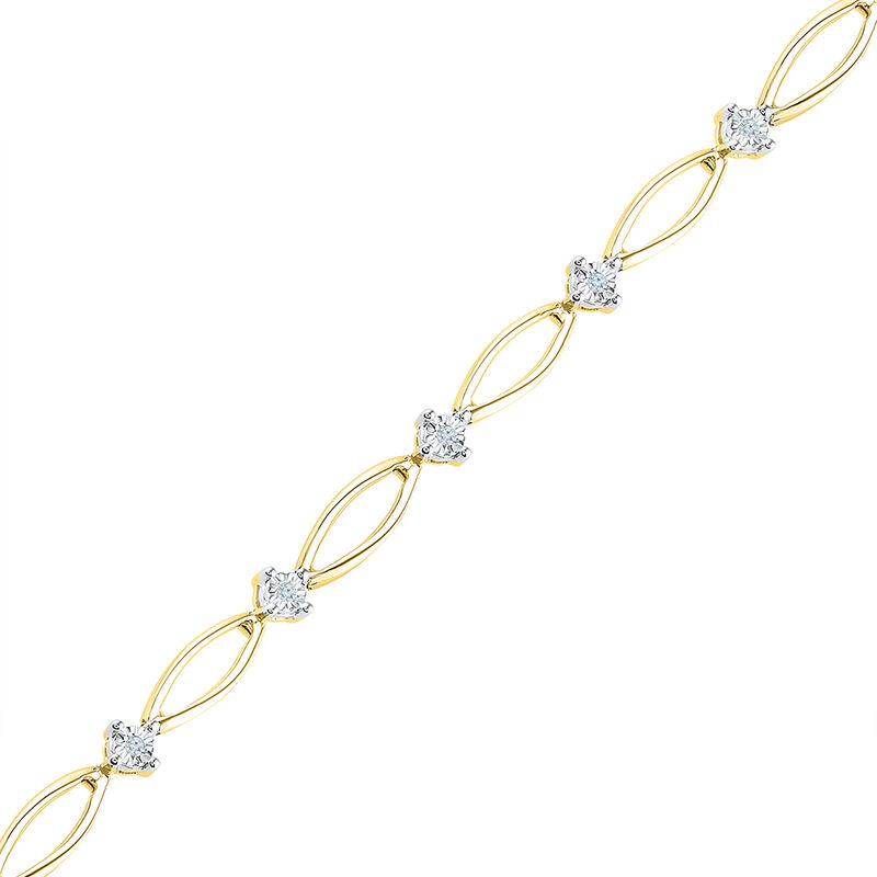 Marquise Shaped Bracelet .12ctw in 10k Yellow Gold  image number null