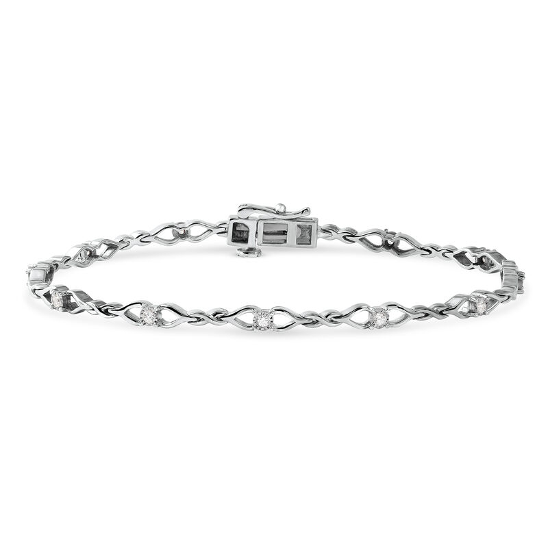 Infinity 0.25ctw. Diamond Bracelet in Sterling Silver image number null
