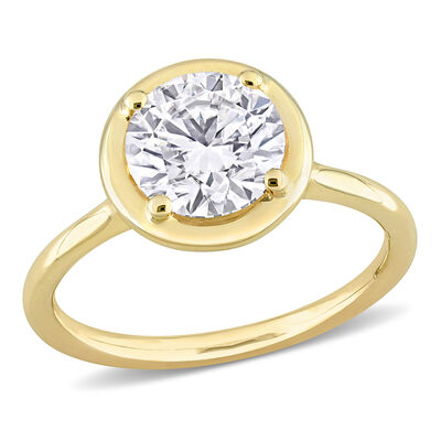 Brilliant-Cut 1 4/5ctw. Created Moissanite Solitaire Engagement Ring in 10k Yellow Gold