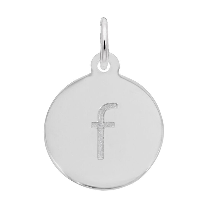 Lower Case Block F Initial Charm in Sterling Silver image number null