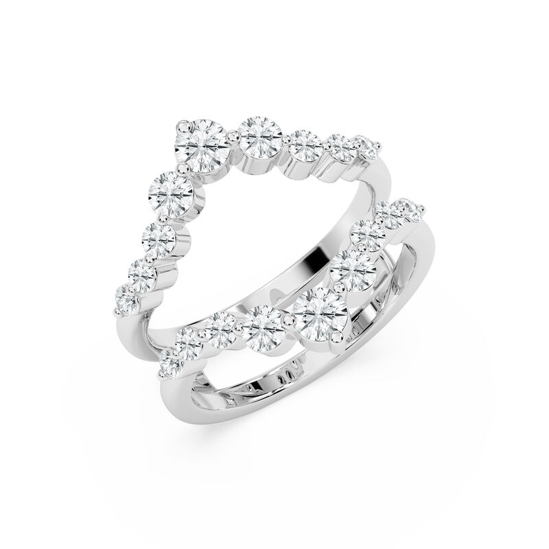 Lab Grown Diamond 1 1/5ctw. Graduated V Ring Guard in 14k White Gold image number null