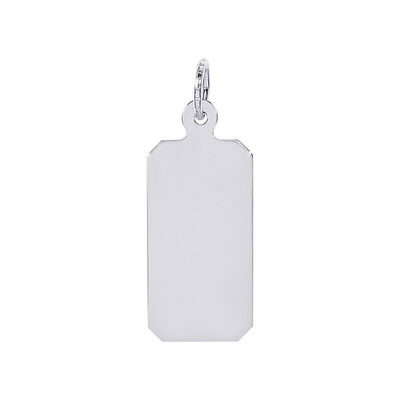 Dog Tag Charm in Sterling Silver