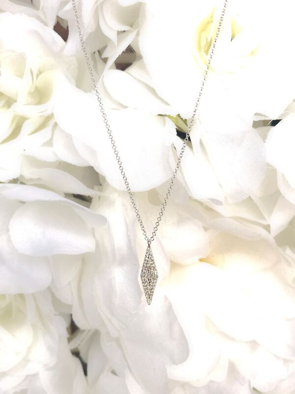 Shy Creation: Diamond Kite Cluster Necklace 14k Gold image number null