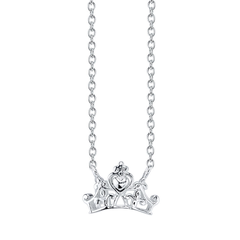 DISNEY© Princess Tiara Necklace in Sterling Silver image number null