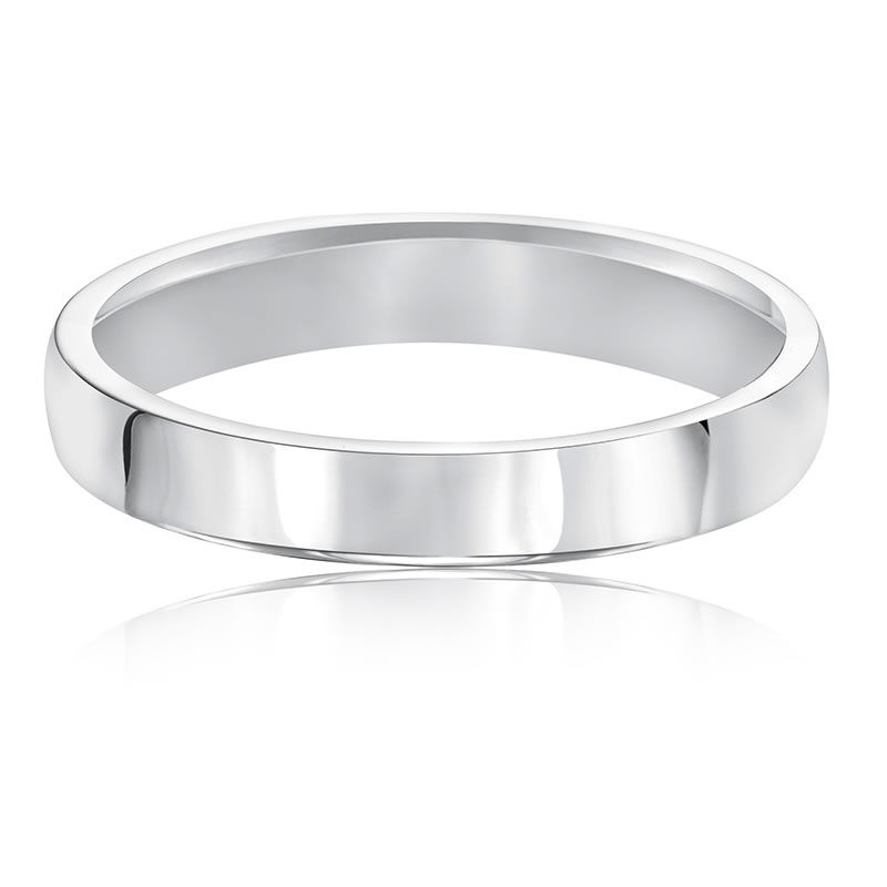 Ladies' 3mm Comfort Fit Classic Wedding Band in 14k White Gold, Size 7 image number null