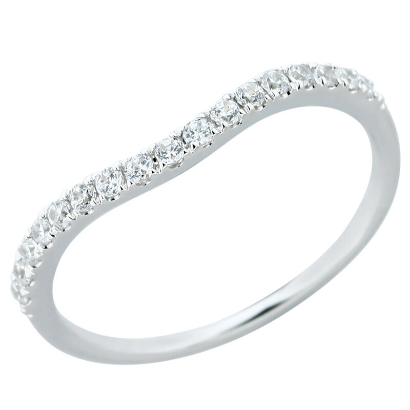 Curved Contour Diamond Band 1/5ctw. in 14k White Gold image number null