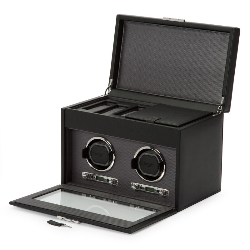 Black Viceroy Double Watch Winder with Storage image number null