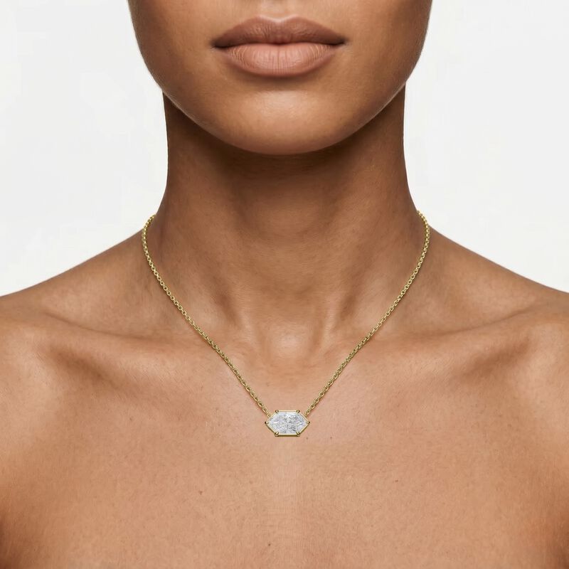 Lab Grown Diamond 1 1/2ctw. Duchess Marquise Pendant in 14k Yellow Gold image number null
