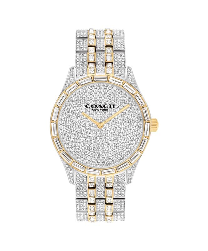 Coach Ladies' Brooks Pave Crystal Dial Bezel Bracelet Gold-Tone  Stainless Steel 38mm Watch 14400037 image number null
