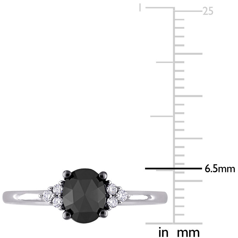 Black Diamond Engagement Ring in 14k White Gold image number null